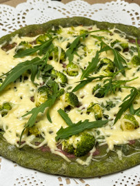 Зелёная ПП пицца с курицей и грибами
